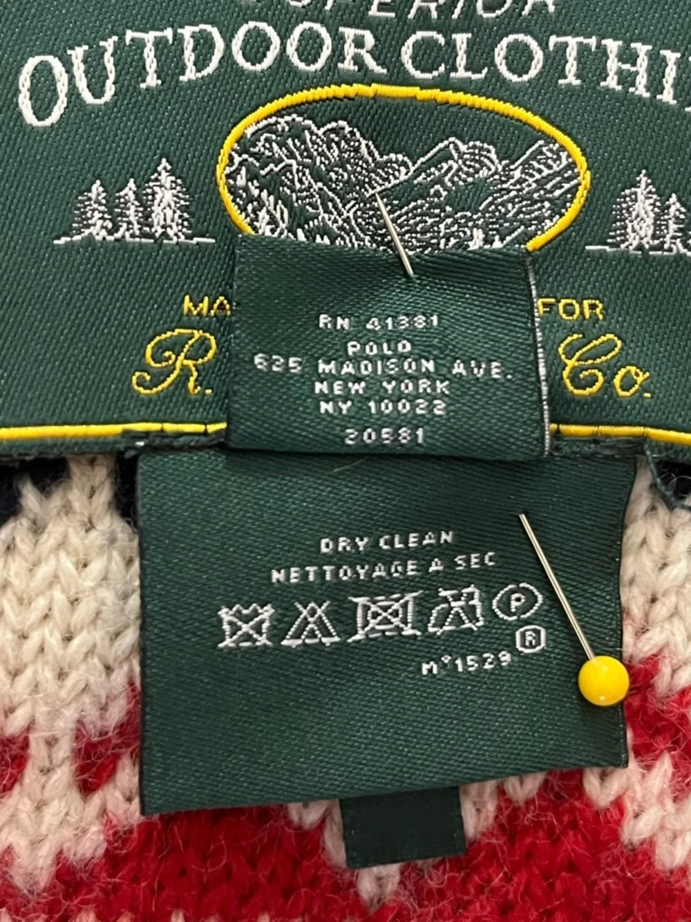 Vintage Rugby Ralph Lauren by Superior Outdoor Clothing Fair Isle Wool Scarf